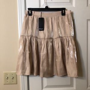 NEW Nasty Gal Nude Shimmery Mini Silk Skirt